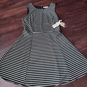 Altar’d State Dress Fit & flare Sleeveless Striped Black White Large Classy Cute
